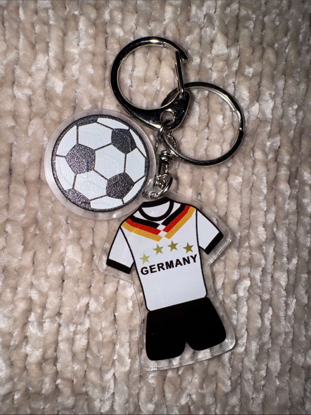 Germany Soccer Ball Jersey Keychain Bag Charm NWOT
